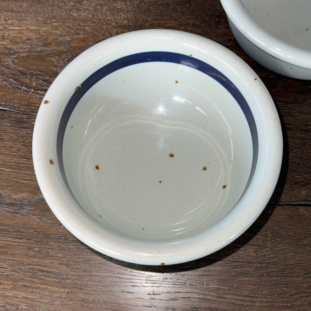Vintage Dansk BLT Blue Stripe Stoneware Bowls – Set of 2 – Japan/Niels Refsgaard - Picture 5 of 10
